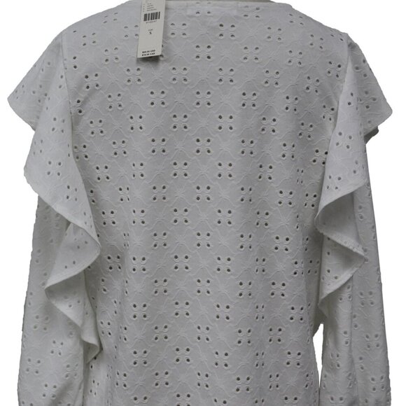 NWT Anthropologie Raisa Eyelet Ruffled Top by ISLA MAUDE - Picture 2 of 6